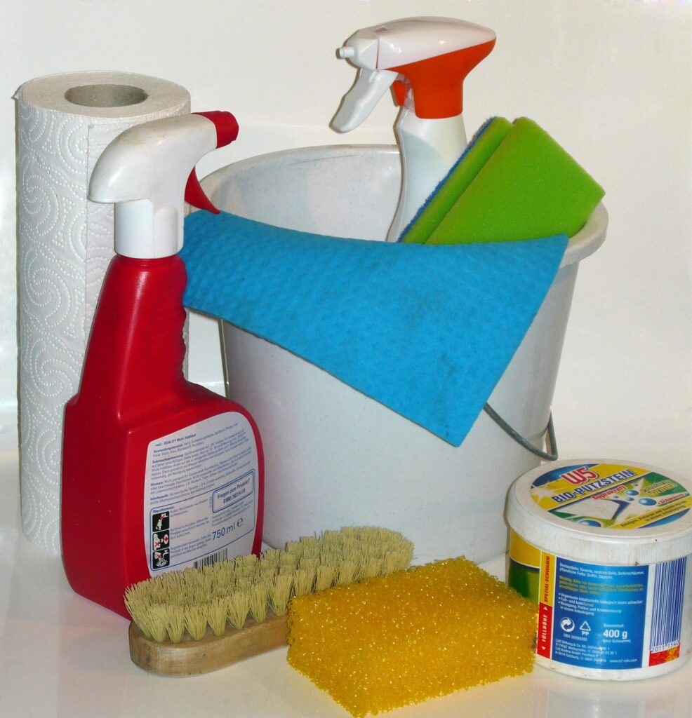  an image of cleaning products and equipment