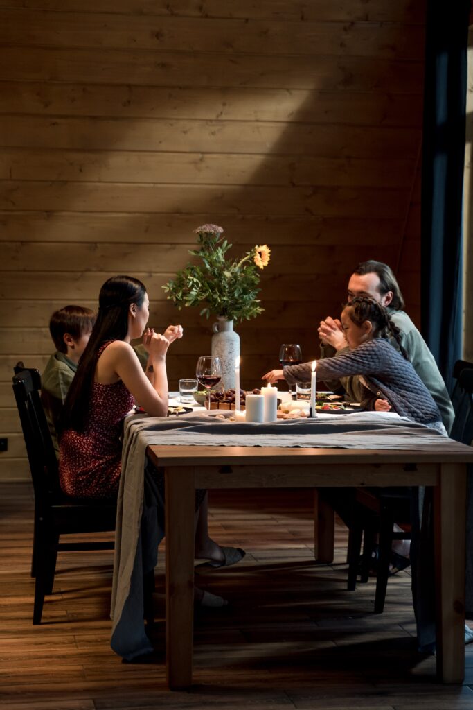 A Family Having Dinner image