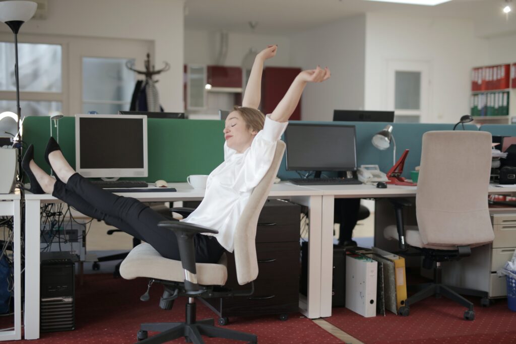 Stretching at the desk image