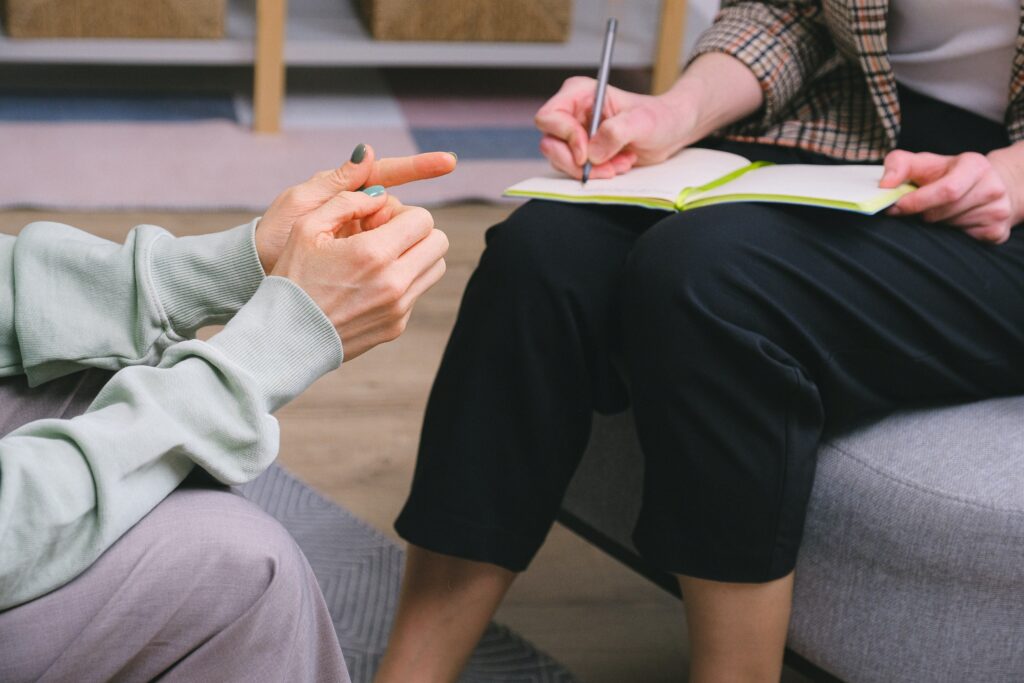 a female therapist having counselling session with a patient image