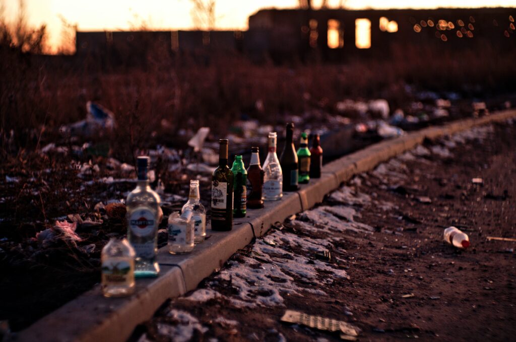 trash, ghetto, irresponsible, sunset images & pictures, litter, climate, pollution, alcoholism, garbage, waste, abandoned, littering, bottles