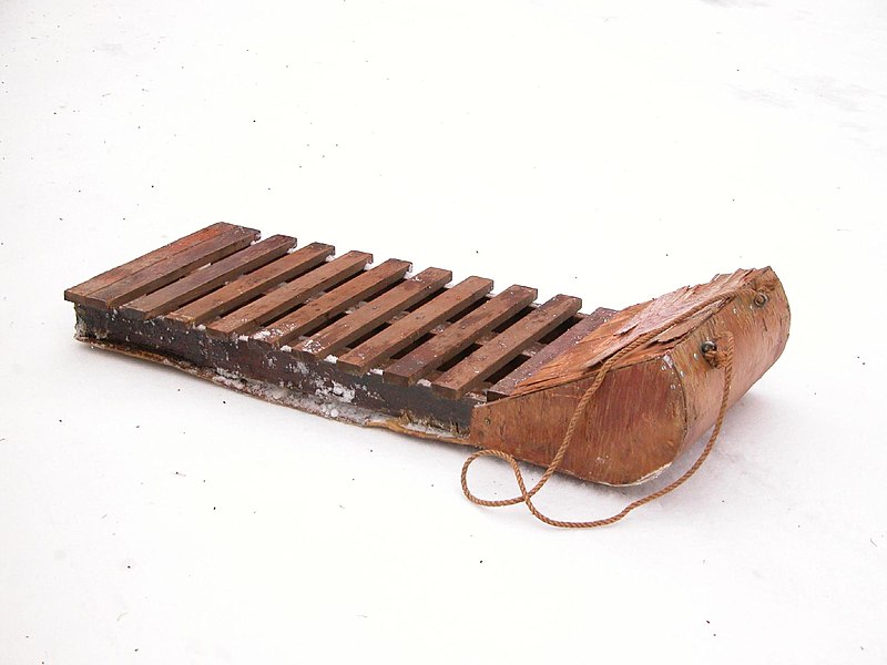 Old-fashioned wooden sled image