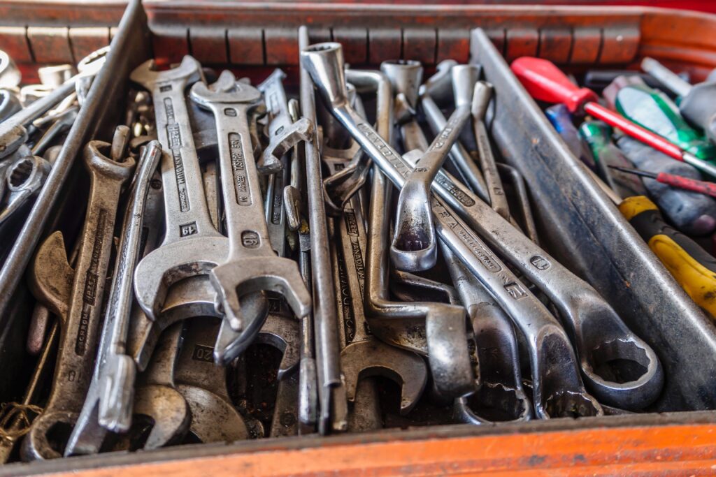 toolbox with wrenches image