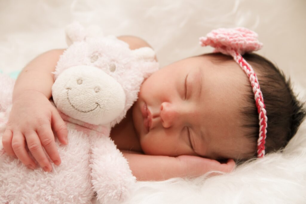 A baby sleeping peacefully image