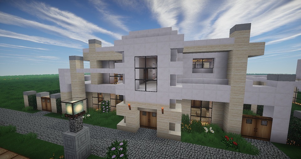 Image of a Minecraft modern house