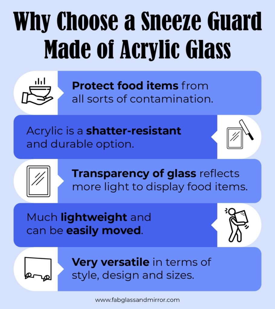 Why A Sneeze Guard Or Barrier Made Of Acrylic Glass Is Used To Protect Food Items