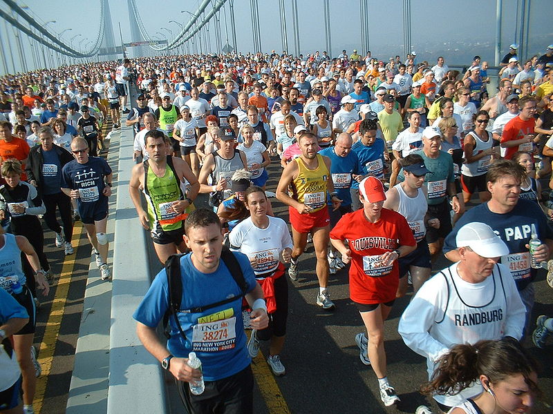 Thousands of runners on Verrazzano-Narrows Bridge image