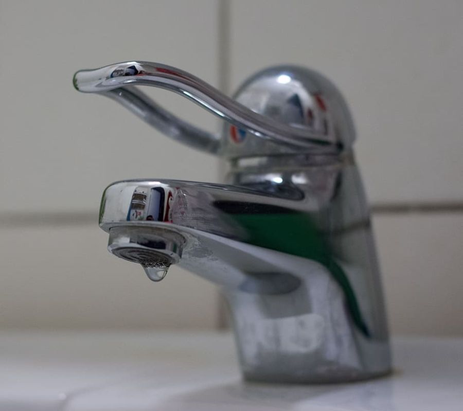 A dripping bathroom faucet
