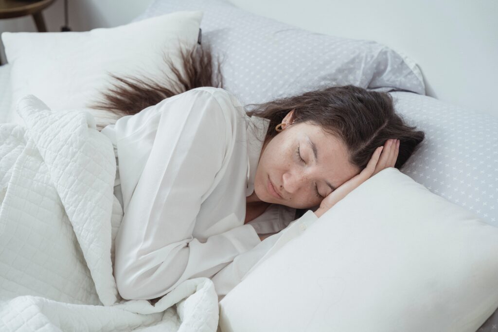 A woman sleeping image