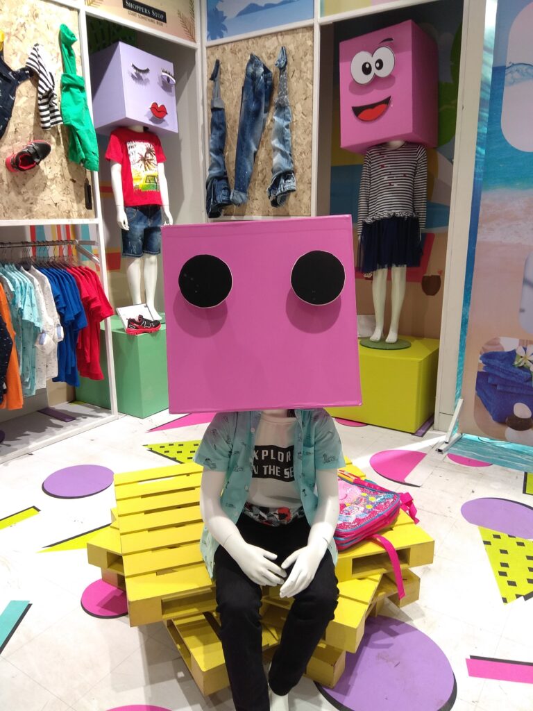 Mannequin wearing pink box image
