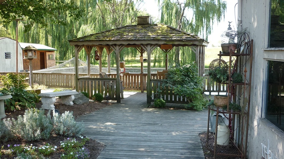 Trees Outdoors Deck Patio Shade Gazebo Relaxation