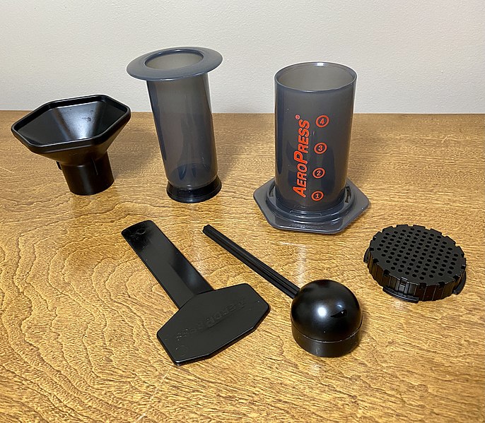 Red AeroPress with Accessories