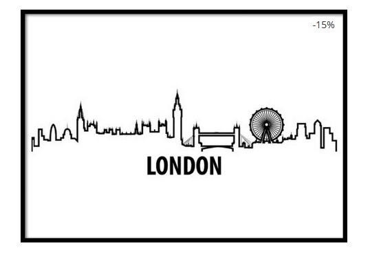 London attractions outline drawing poster