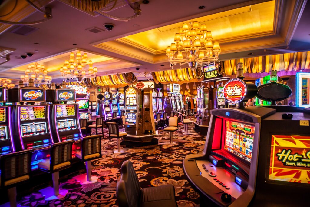 a casino at night image