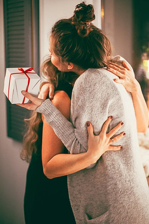 giving a gift to mom
