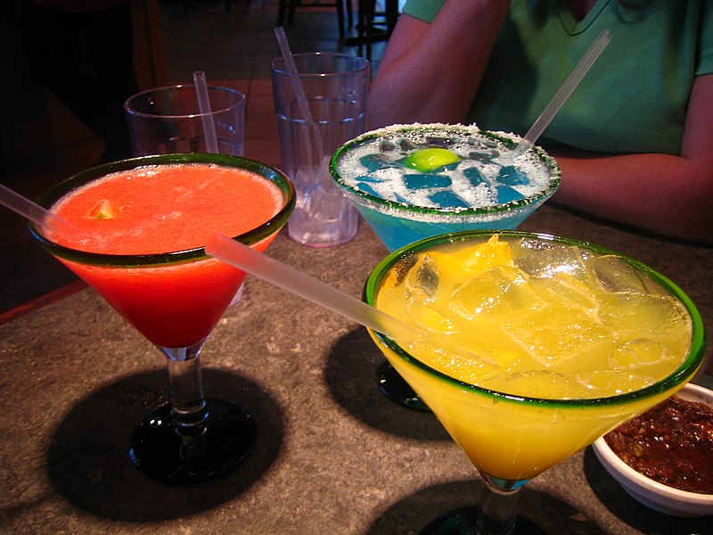 Margaritas come in a variety of flavors and colors