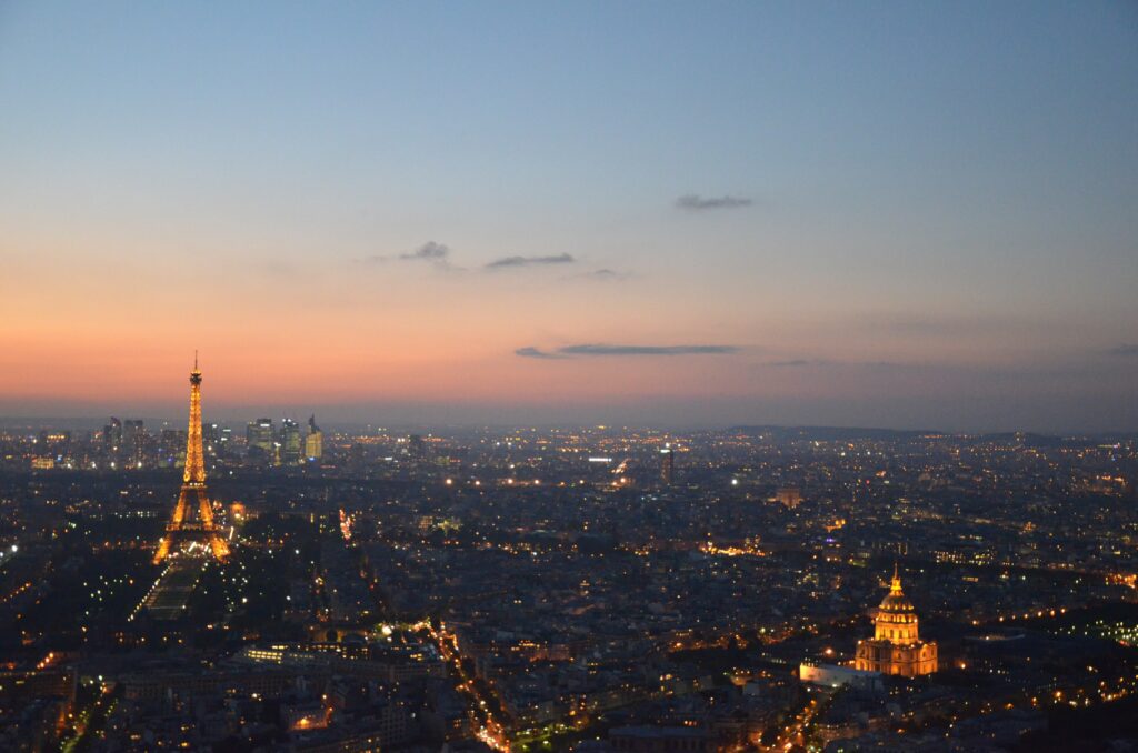 An overhead shot of Paris