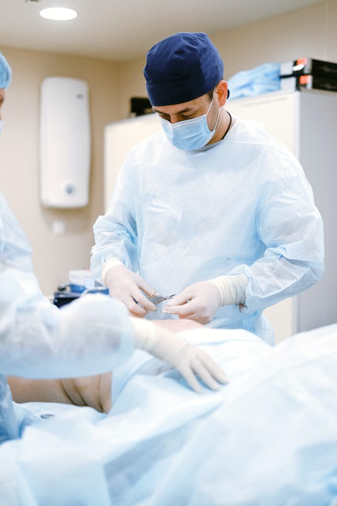 A surgeon performing surgery