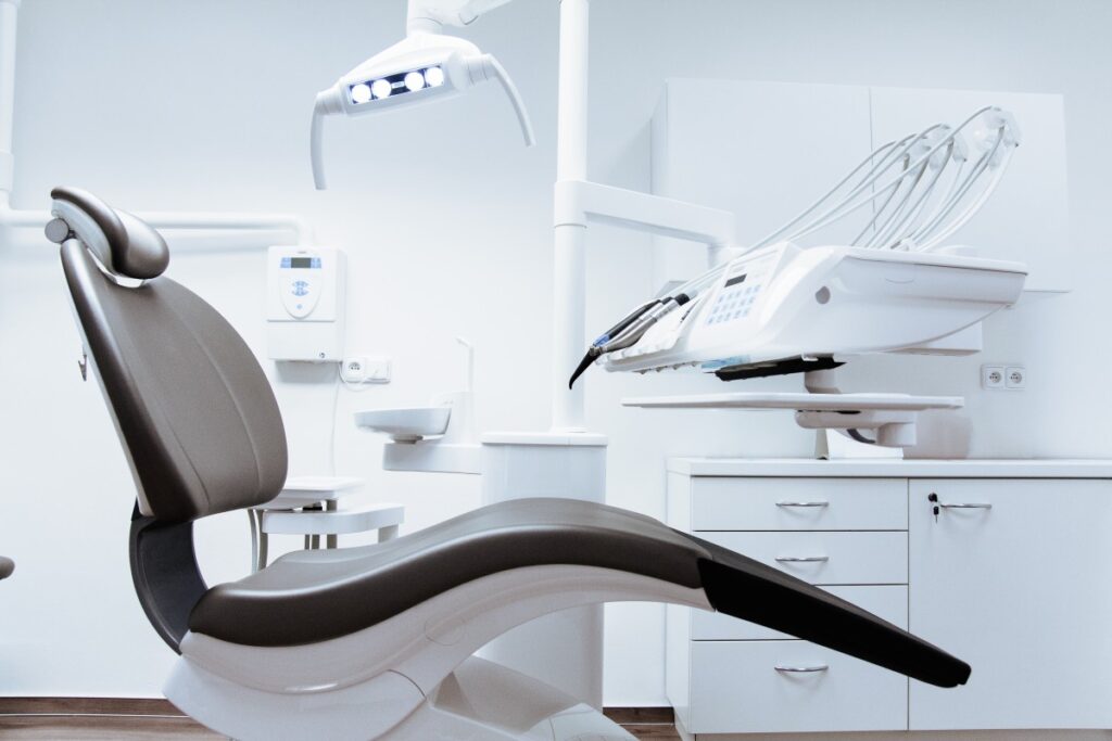 A dentist chair in a professional setting image