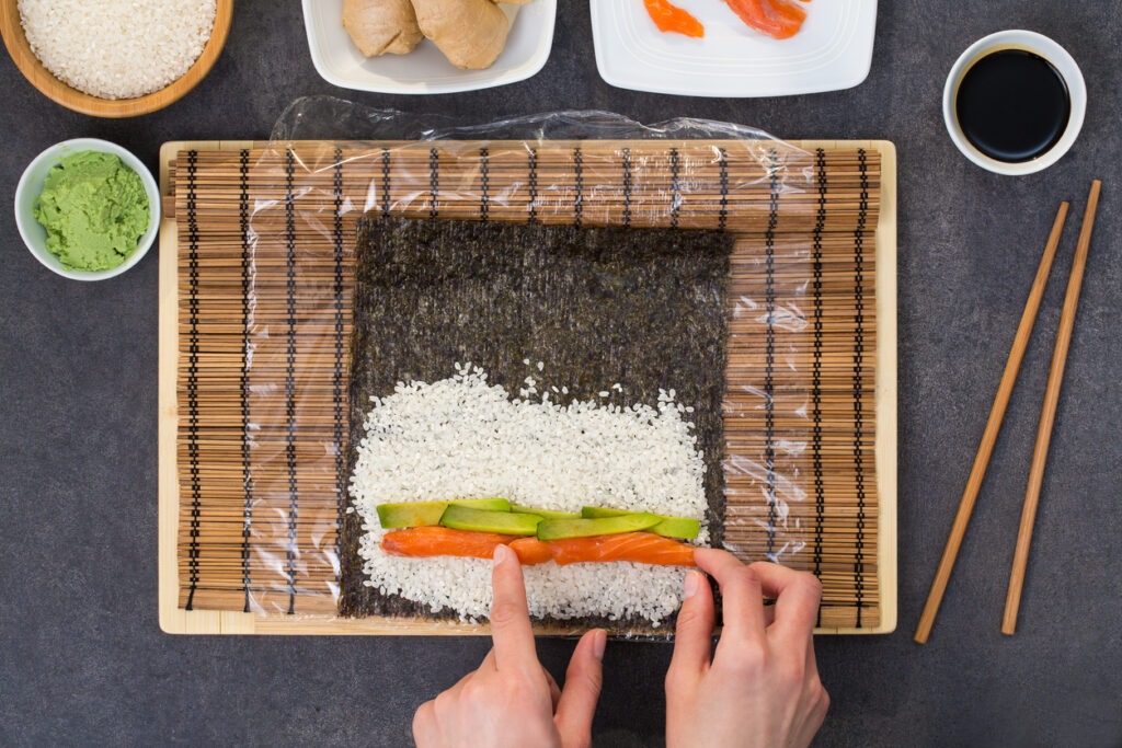 Combining the ingredients of sushi