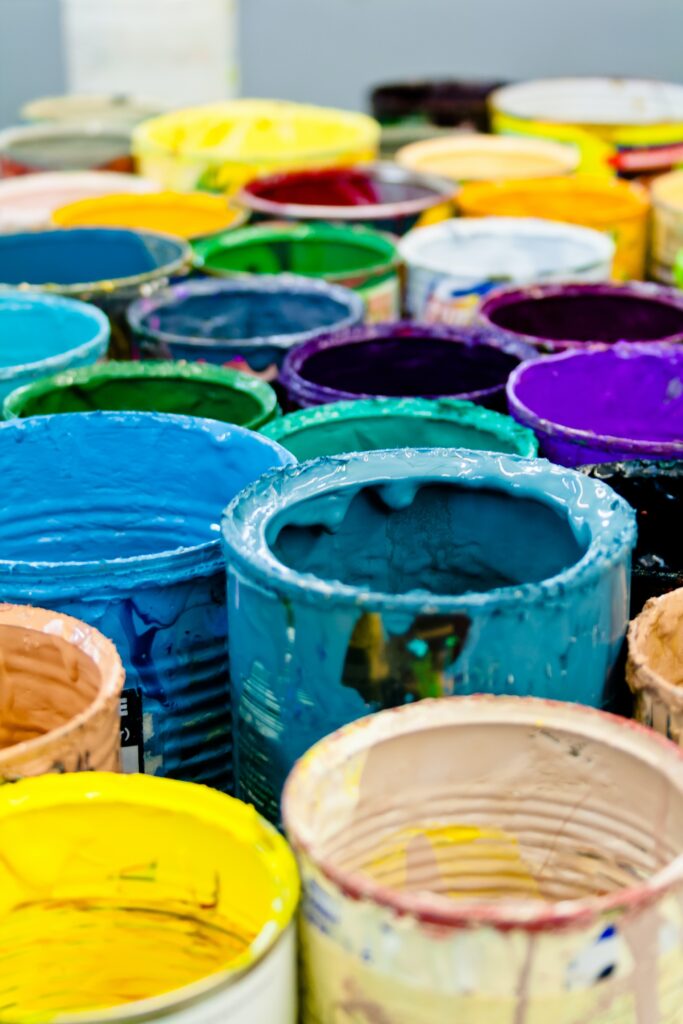 color paint buckets  image