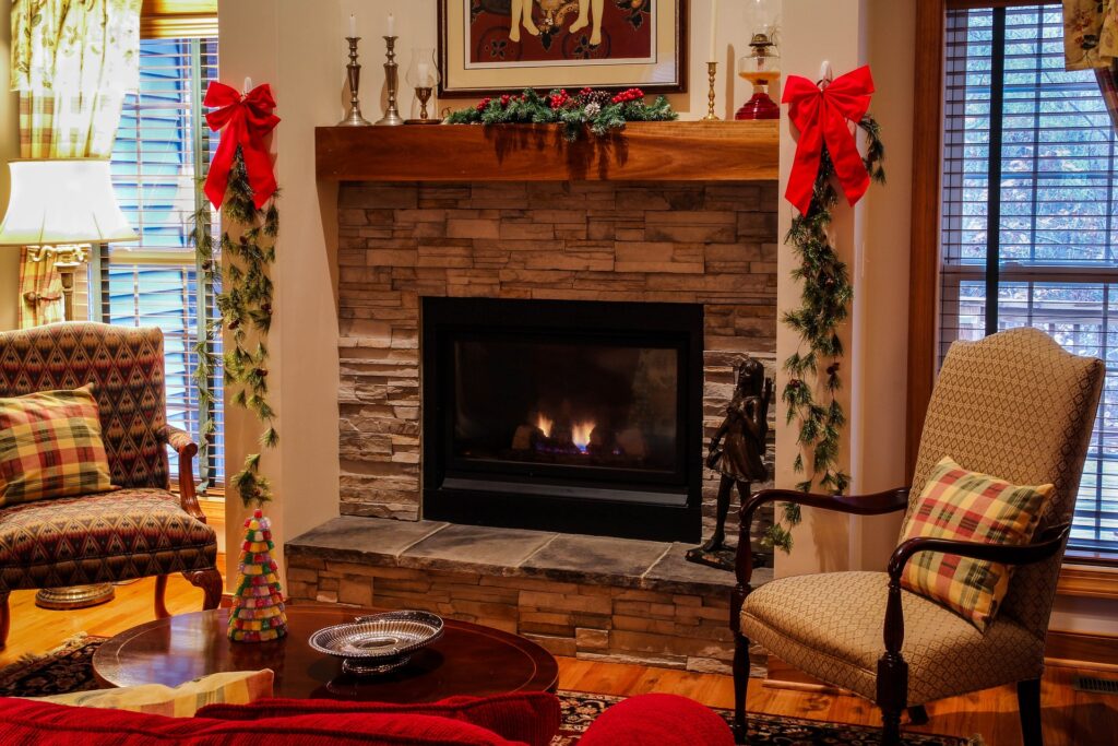 an image of a fireplace in the living room