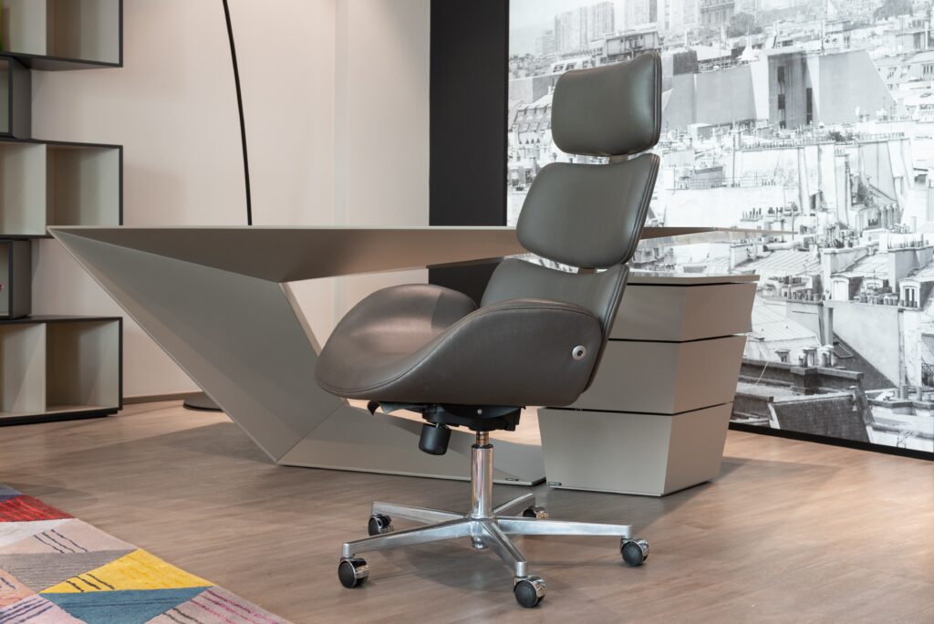 A grey office chair image
