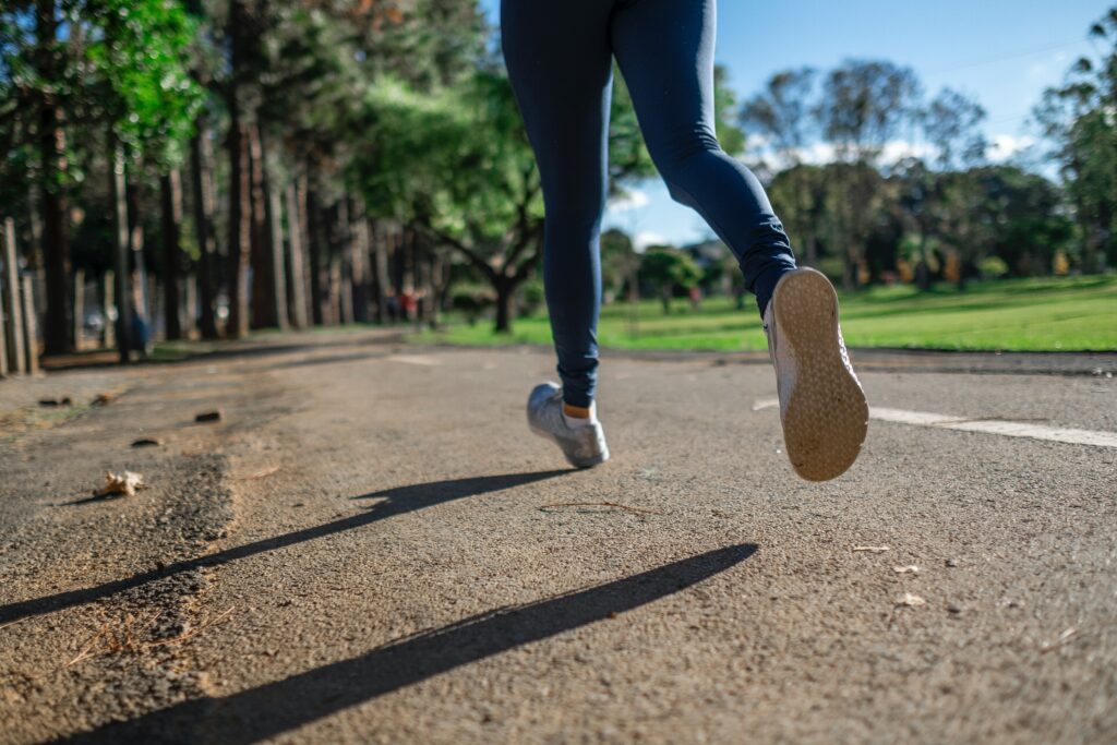 A woman jogging image