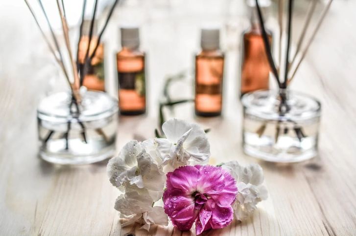 Essential oils with flowers