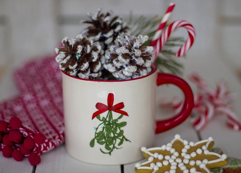 A Christmas coffee mug