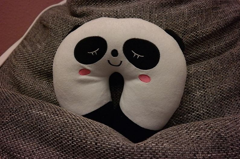 A panda-designed neck pillow