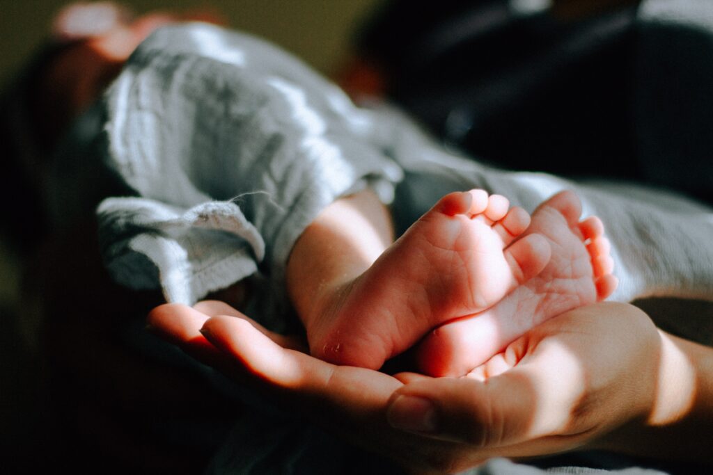Feet, newborn feet, foot, holding, hand, infant, precious, sunlight, legs