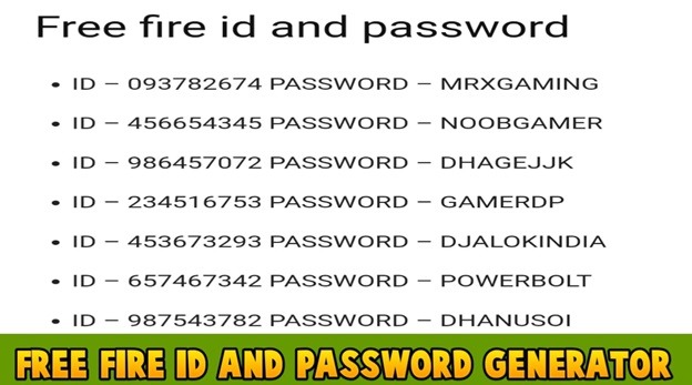 Free Fire Id And Password Generator