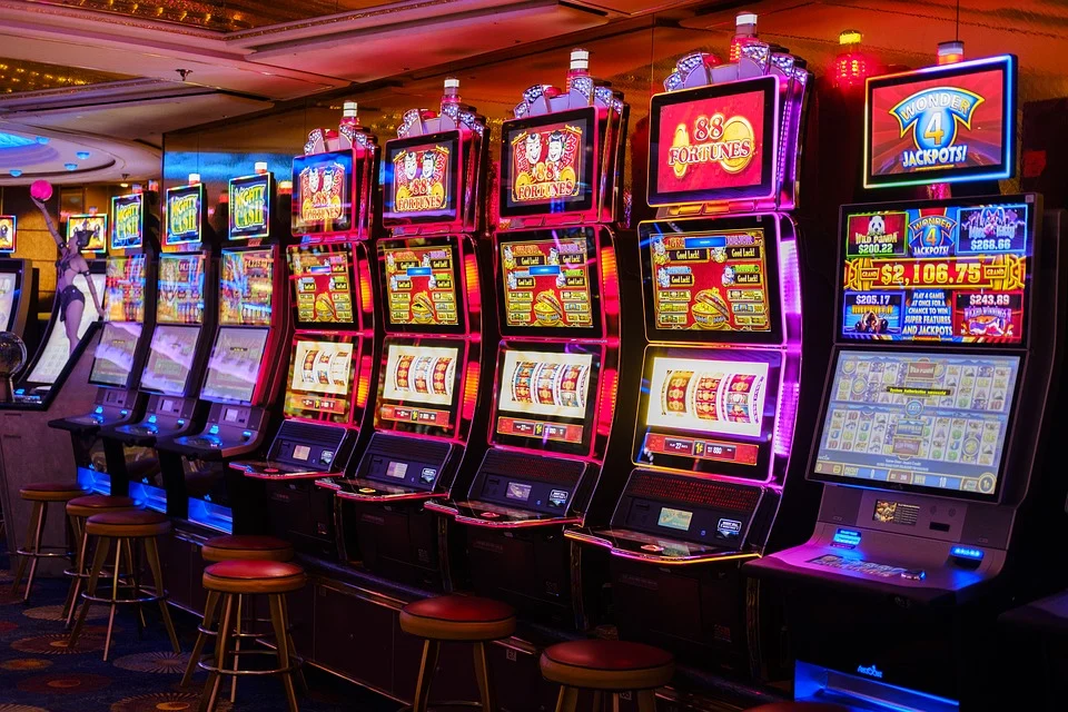 different slot machines in a casino