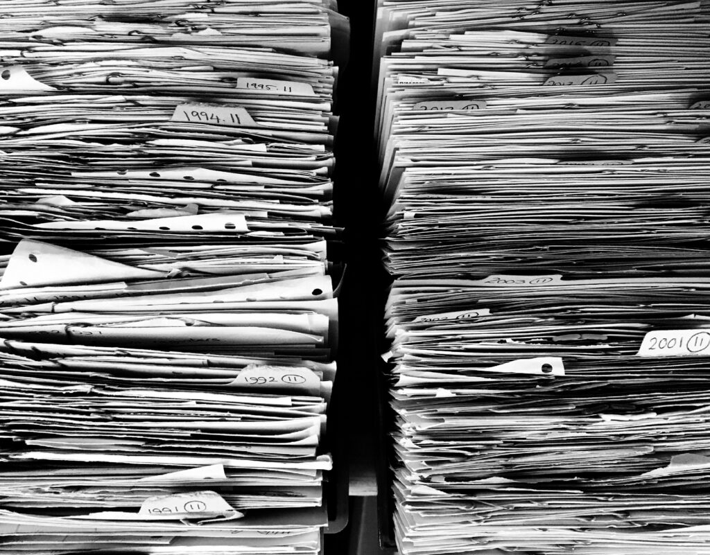 an image of stacked paperwork 