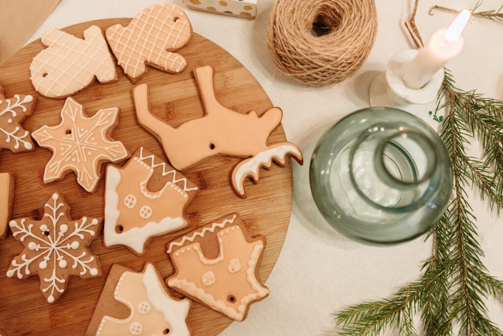 Gingerbread cookies on a tray image