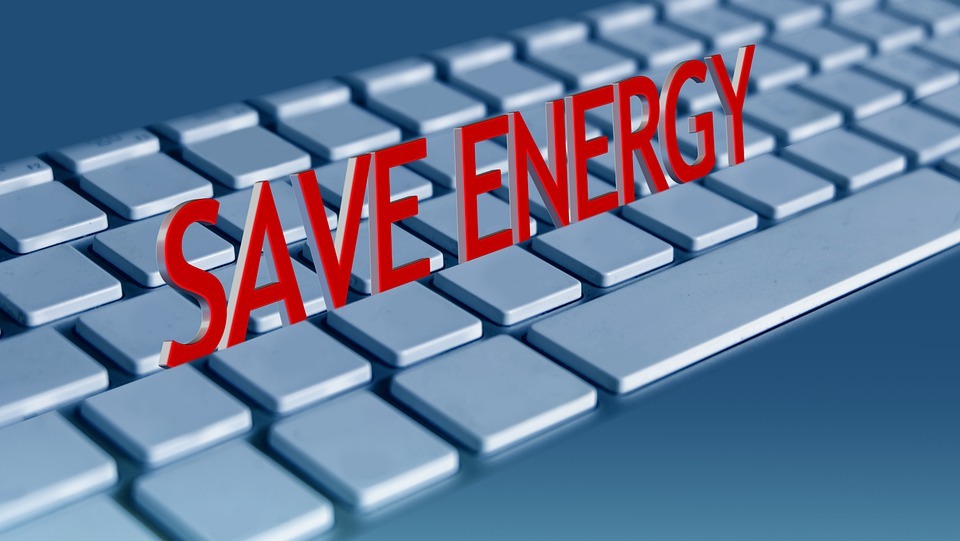 Save energy written on top of a keyboard image