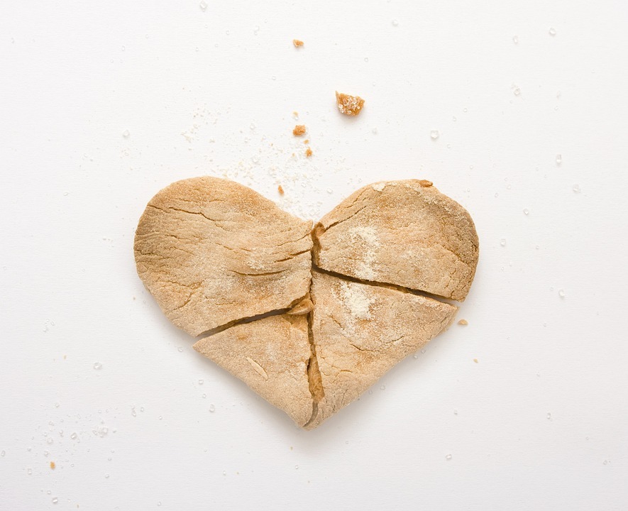 A broken heart shaped cookie image
