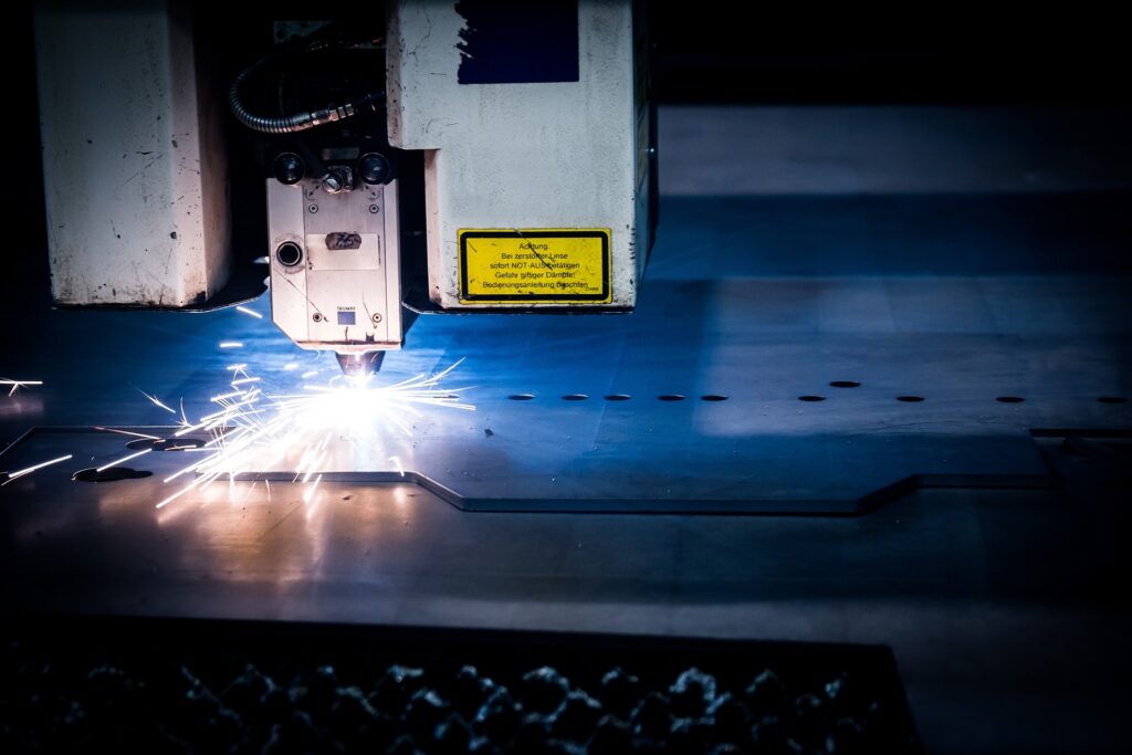 an image of the laser cutting process