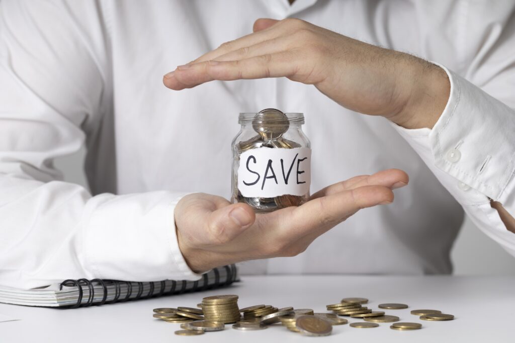 an illustration of saving money