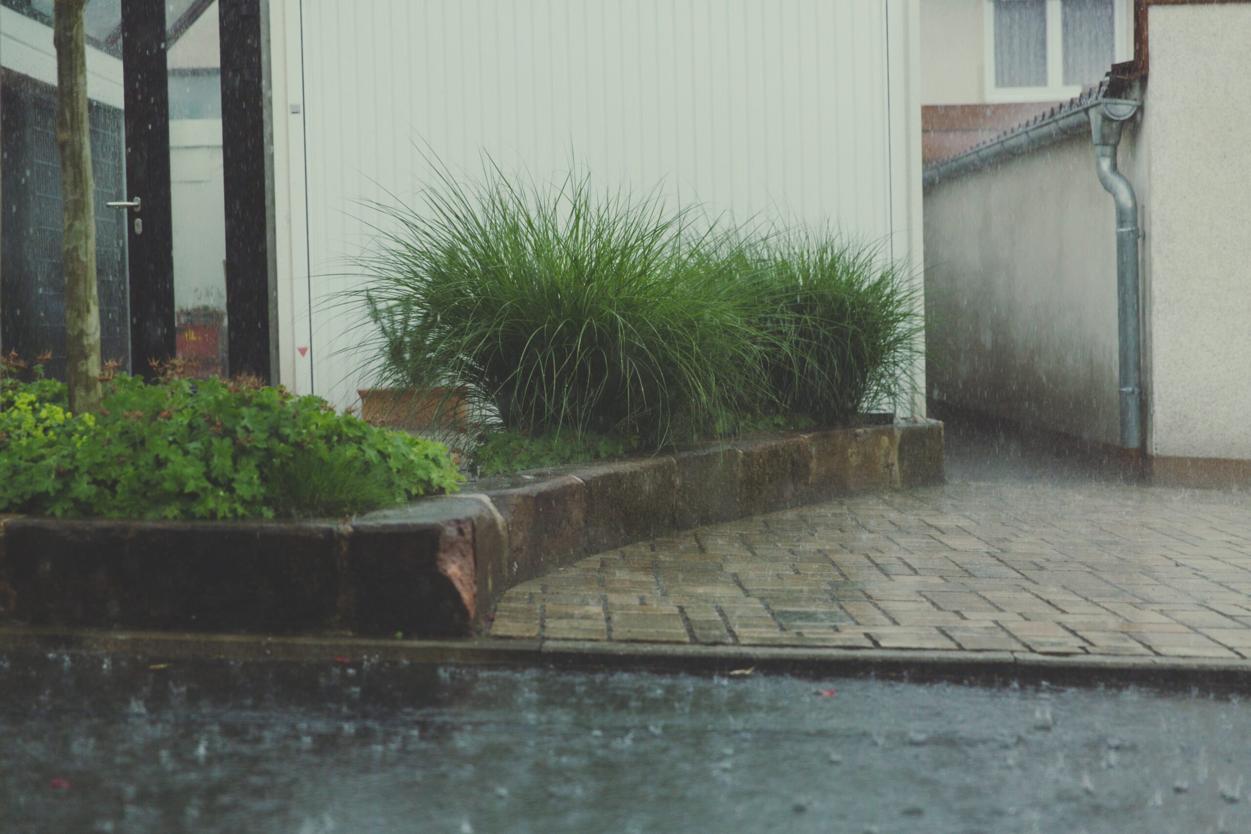 Raining outside a home