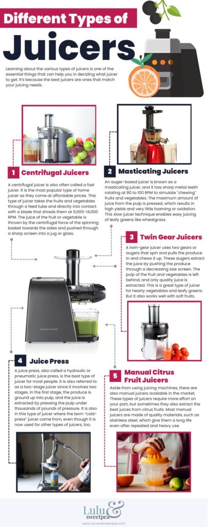 types of juicers image